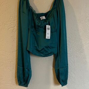 Hollister Satin Long Sleeve Blouse